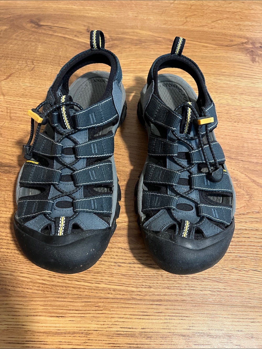 Keen Kids Black & Gray Sport Sandals with Yellow Accents